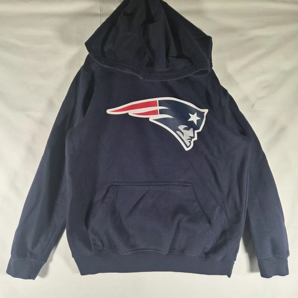 New England Patriots Hoodie Youth Medium 10/12‎ NFL Team Apparel Navy Pullover